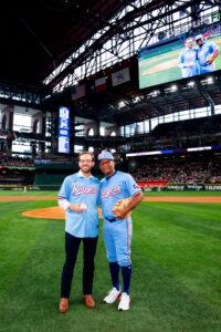 Michael Galyen First Pitch Texas Rangers