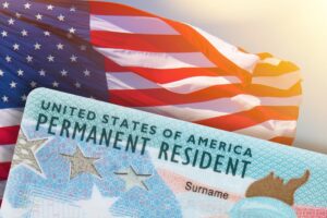 Green Card US Permanent resident card USA.